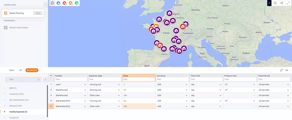 anyLogistixにおけるサプライチェーンマスタープランニングとネットワーク最適化 