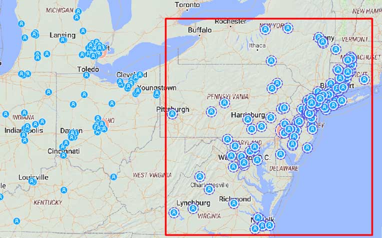 Determine the optimal locations for new DCs to serve this customer group